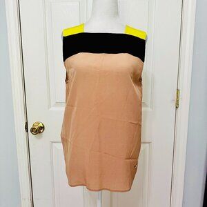 LIKE NEW GUCCI COLORBLOCK  SLEEVELESS 100% SILK JERSEY BLOUSE TOP